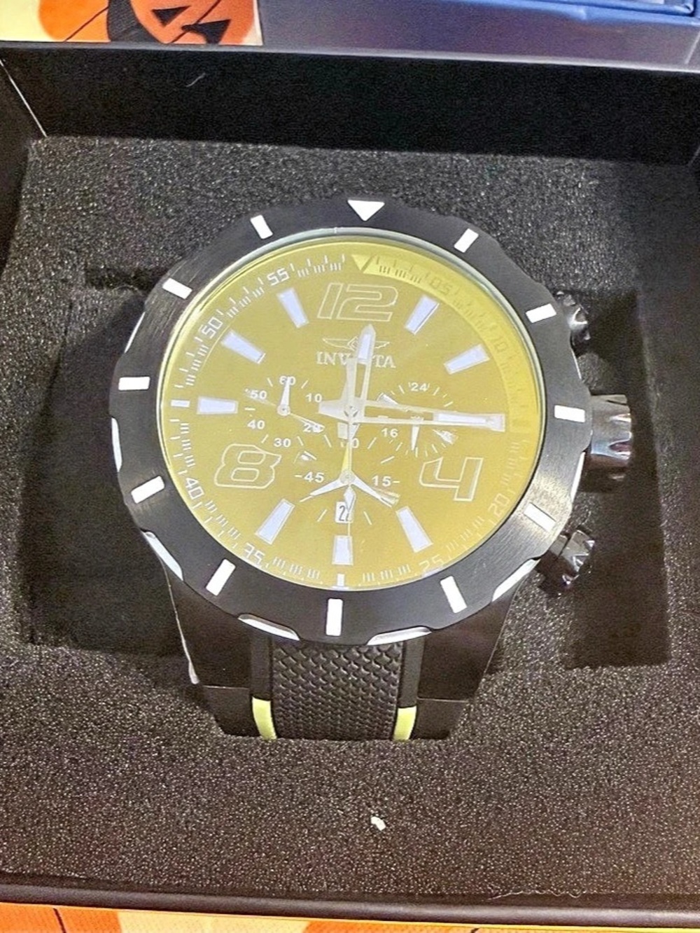 Invicta S1 Rally Trinite Chronograph Watch in Black & Yellow Like New